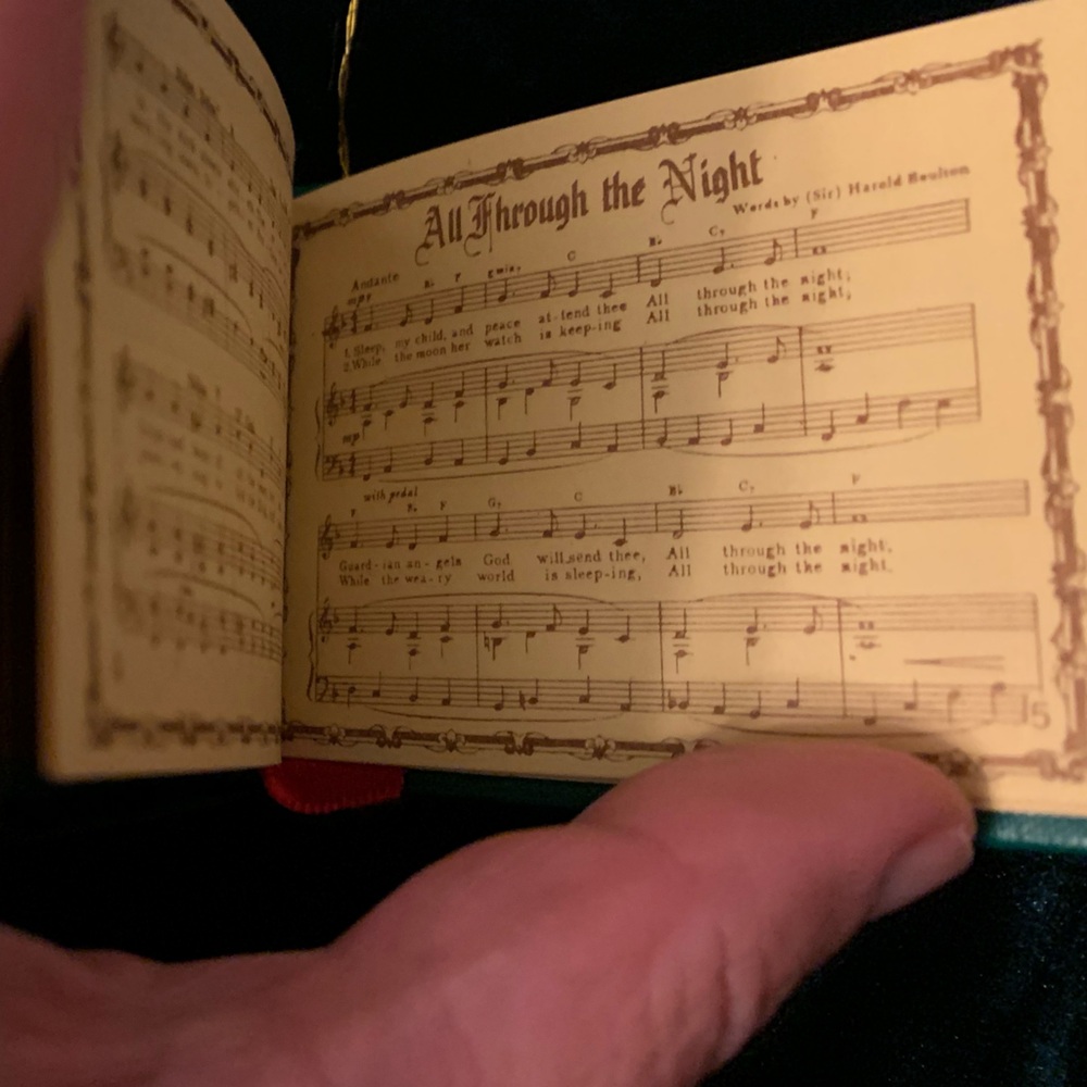 Vintage Christmas Carols Mini Book Ornament (~3") - Picture 7 of 9